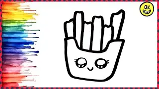 French Fries 🍟 Drawing, Colouring for kids, Drawing for kids, Easy Drawing for kids, Kids Drawing
