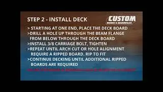 BRIDGE DECK INSTALLATION