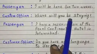 Dialogue between passenger and custom officer at airport