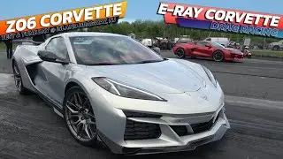 E Ray Corvette vs 2025 Z06 Corvette C8 Drag Race @ island dragway NJ