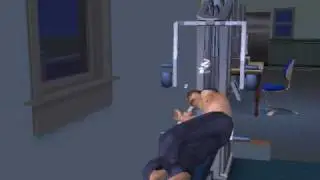 The Sims 2: Jack sleeps on his training bench