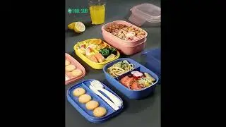 BPA Free Children's Lunch Box Square Plastic Food Container Heatable Microwave Safe