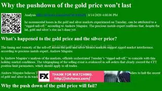 Why the pushdown of the gold price won t last Analysis