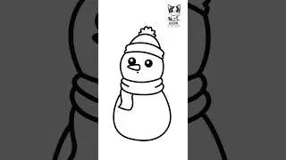 Watch a cute snowman with a carrot nose come to life with fun music! 🎶✍️ #Shorts #Snowman