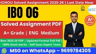 IBO 06 solved assignment 2025  MCOM IGNOU download.