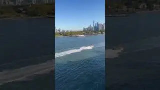 Fast small boat passed our cruise ship