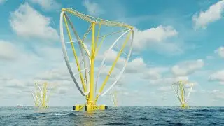 Floating offshore wind concept | In-situ offshore construction | 3D animation