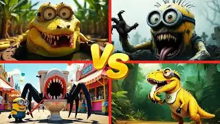 Croco Minion 🆚 Minion Zombie 🆚 TOILETOR MINION 🆚 DINO Minion 🎶 Tiles Hop