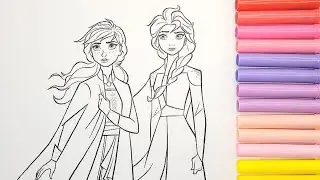 Disney Frozen Elsa, Anna, Kristoff, Sven, Olaf | Coloring Book Pages#frozen