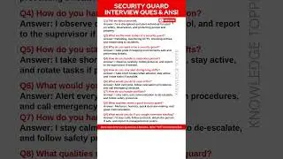 Security Guard Interview Questions and Answers | Security Guard Job Interview Questions and Answers