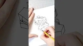 Graffiti letter Z sketching #shorts #art