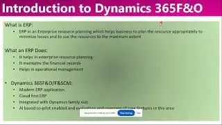 Microsoft Dynamic 365 Finance & Operations Training In Hyderabad