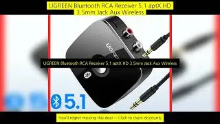 Ugreen Bluetooth Rca Receiver 5.1 Aptx Hd 3.5Mm Jack Aux Wireless Adapter