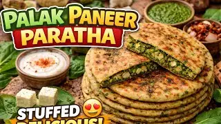 Palak Paneer Paratha 😍 | Healthy Green Breakfast | Easy Stuffed Paratha