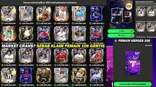 MARKET CRASH?KARENA KLAIM PEMAIN 106 GRATIS & LANJUT GACHA 3000 GEMS BUAT SERPIHAN TOTY FC MOBILE 25