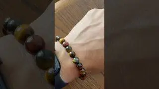 8mm  Natural Tri-Colors Tiger&rsquo;s Eye Energy Stretch Bracelet #terrifictigers #tigerseye