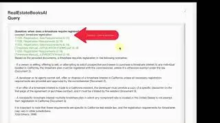 Real Estate Books AI - Query Example: Timeshare Interests