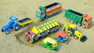 Tata Dumper Truck Tata Tipper TruckAccident Pulling Crane 2 Auto Rickshaw Jcb gadi Cartoon ?
