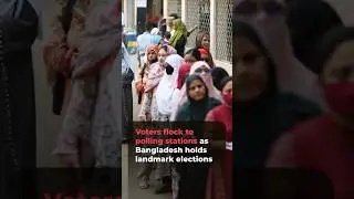 Voters flock to polling stations as Bangladesh holds landmark elections | AJ#shorts
