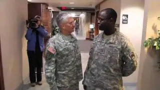 Gen. Casey talks to Pfc. Lewis