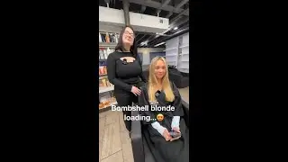 Bombshell blonde loading  #hairday #shorts