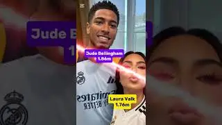 Real Madrid player's and girlfriend height comparison #footballers #height #different #subscribe