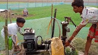 Village boy antic J.D 12hp machine tutorial.How to start 12hp diesel engine water pump.boy machine.