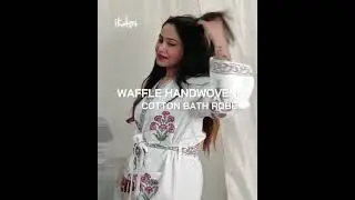 Sanganeri Printing Bath Robes in Cotton with Waffle Weaving