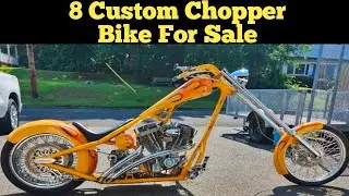 8 Custom Chopper Bike For Sale   Powerful Engine   Unique Flame Design   Ride in Style