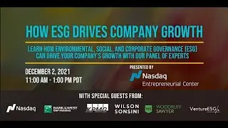 How ESG Drives Company Growth with Nasdaq, BOTW, KPMG, Wilson Sonsini, Woodruff Sawyer, & VentureESG