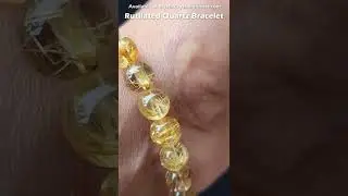 Rutilated Quartz Bracelet with Gold Accent Bead #Shorts