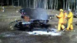 Tri-Max 30 using 1 gallon Dawn Liquid Dish Detergent on Snowmobile Fire