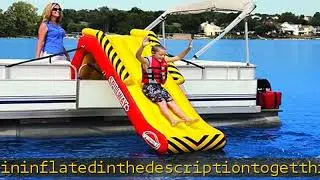SportsStuff Spillway Dock Slide - Inflatable Pontoon Slide, Yellow & Red, Large