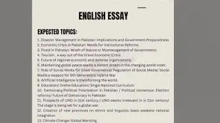 Expected topics for CSS essay 2024.#cssessay