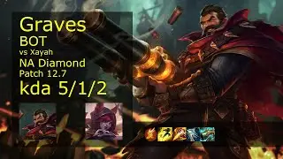 Graves Bot & Senna vs Xayah & Rakan - NA 5/1/2 Patch 12.7 Gameplay