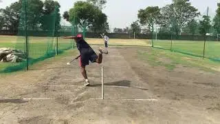 Navdeep Saini bating session with sidearm/cricket academy of narwal/Nishan Public School#cricket