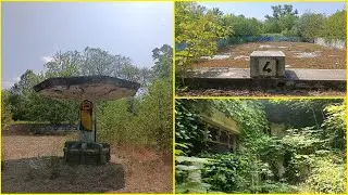 Abandoned Outdoor Swimming Pools Overgrown with Grass