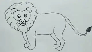 Lion 🦁drawing,drawing lion, lion drawings, lion drawing art, drawing a lion, lion drawing easy, easy