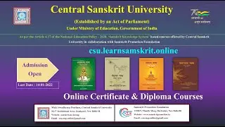 Central Sanskrit University | Join Online Courses | 4K Video | @SamskritPromotion