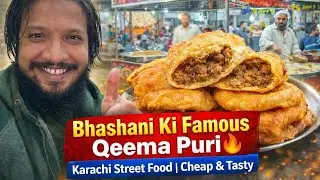 Bhashani Ki Famous Qeema Puri 🔥 | Karachi Street Food | Cheap & Tasty
