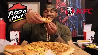 Mukbang | The Pizza Hut KFC Popcorn Chicken Pizza!