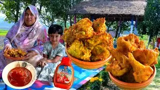 🥬 বাড়ি থেকে ফুলকপি ও পাতাকপি তুলে দুই রকমের মজাদার পাকোড়া বানালাম | Village Style Pakora Recipe