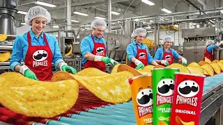 Inside Potato Chips Factory | How Pringles-Style Chips Are Made | Satisfying Food Process