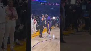 LeBron & Dillon Brooks exchange words pregame before game 3 matchup 👀#shorts #nba