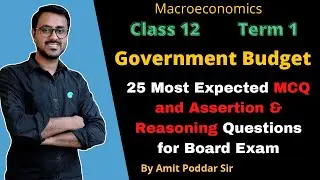Government Budget | MCQ | Assertion and Reasoning | TERM 1 | Class 12 Economics | Expected Questions