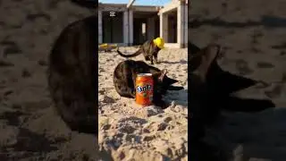 Sweet cat working for construction 😻