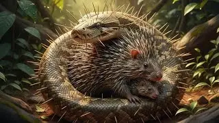 Mother Porcupine vs Giant Python &ndash; Fierce Battle to Protect Her Newborns! #kingcobra