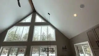 Modern Meets Farmhouse -- Our Dining Room Centerpiece Chandelier on a Vaulted Ceiling