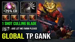 WTF Global TP Gank 1 Shot Culling Blade 1v5 Max Spin Axe 100% Deleted Slark Dota 2
