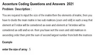 Accenture Python Coding Question - 13 and Answer 2021 #accenture #python #coding